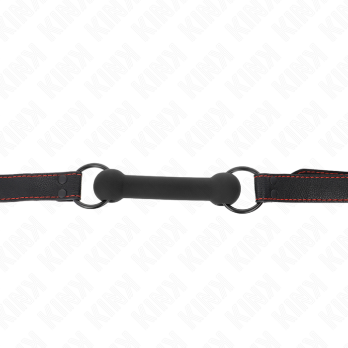 KINK - MORDAZA FORMA DE HUESO CON CORREA POLIPIEL NEGRO AJUSTABLE 41-57 CM - CandyHot - Foto 3