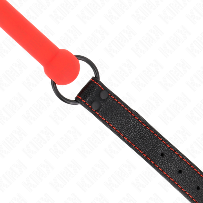 KINK - MORDAZA FORMA DE HUESO CON CORREA POLIPIEL ROJO AJUSTABLE 41-57 CM - CandyHot - Foto 4