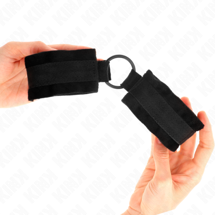 KINK - MUÑEQUERAS 25 CM PARA PRINCIPIANTES CON ANILLA 4 CM NEGRO AJUSTABLE 15-25 CM - CandyHot - Foto 3