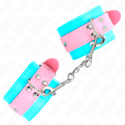 KINK - MUÑEQUERAS CHIC AZUL / ROSA AJUSTABLE 16-28 CM X 5 CM - CandyHot - Foto 2