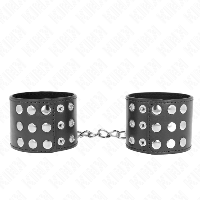 KINK - MUÑEQUERAS CON CIERRE A PRESIÓN AJUSTABLE NEGRO 19-24 CM X 5.5 CM - CandyHot - Foto 1