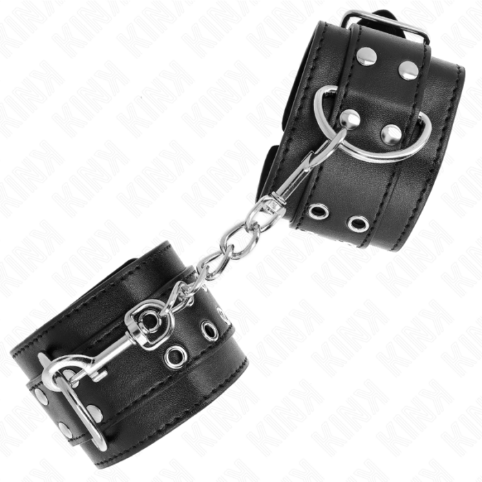 KINK - MUÑEQUERAS CON DOBLE LÍNEA DE TACHUELAS NEGRO AUSTABLE 19-26 CM - CandyHot - Foto 2
