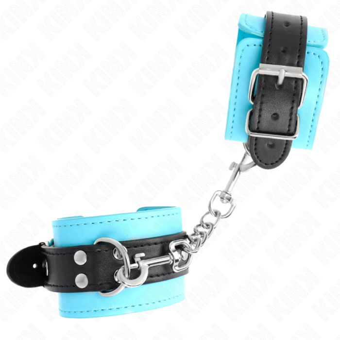 KINK - MUÑEQUERAS CON GANCHO FORRO AZUL AJUSTABLE 20-28 CM X 5.5 CM - CandyHot - Foto 2