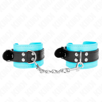 KINK - MUÑEQUERAS CON GANCHO FORRO AZUL AJUSTABLE 20-28 CM X 5.5 CM - CandyHot - Foto 1