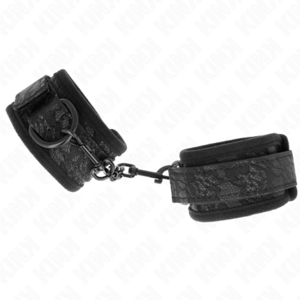 KINK - MUÑEQUERAS DE ENCAJE Y NEOPRENO AJUSTABLE NEGRO 20-29 CM X 5 CM - CandyHot - Foto 2