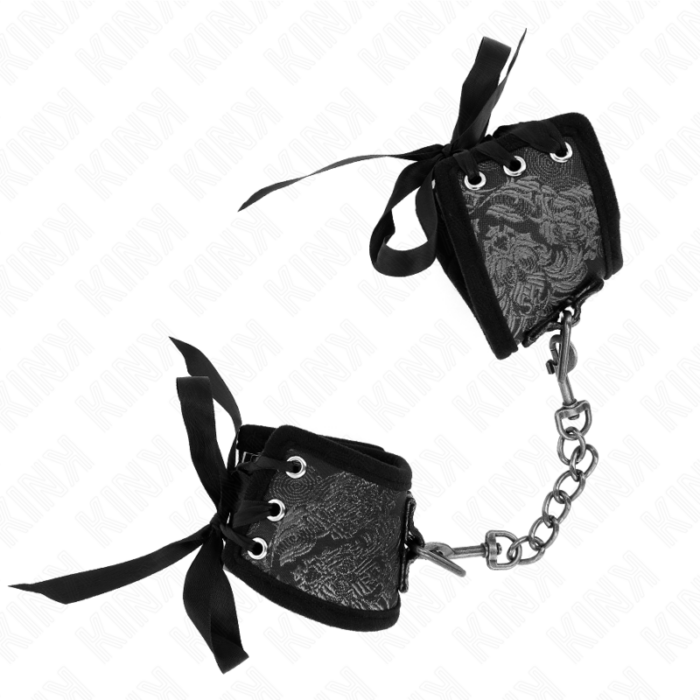 KINK - MUÑEQUERAS DISEÑO ESCÁNDALO NEGRO DETALLE LAZO 24.5 CM X 6.5 CM - CandyHot - Foto 2
