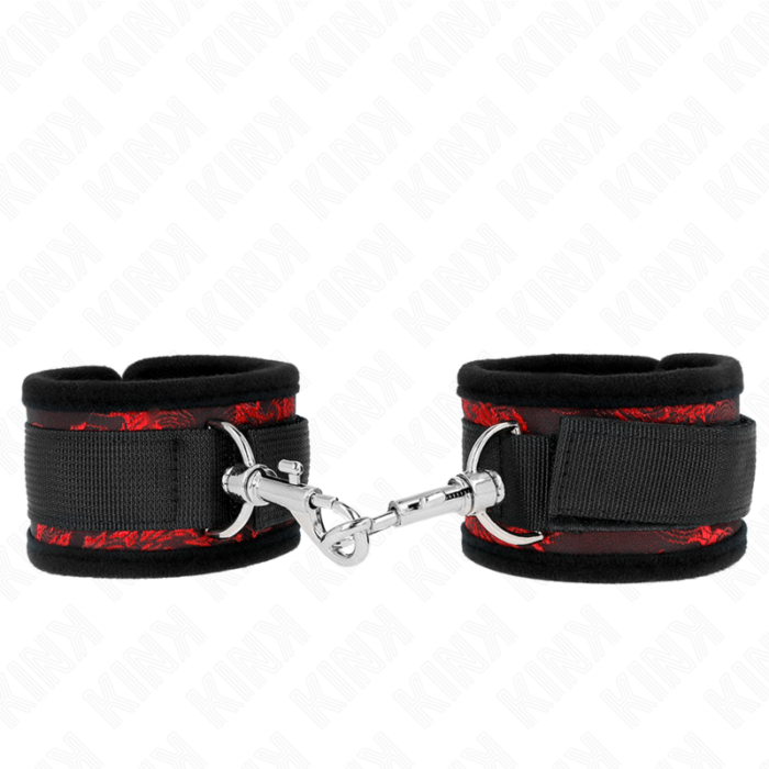 KINK - MUÑEQUERAS DISEÑO ESCÁNDALO ROJO-NEGRO - CandyHot - Foto 1