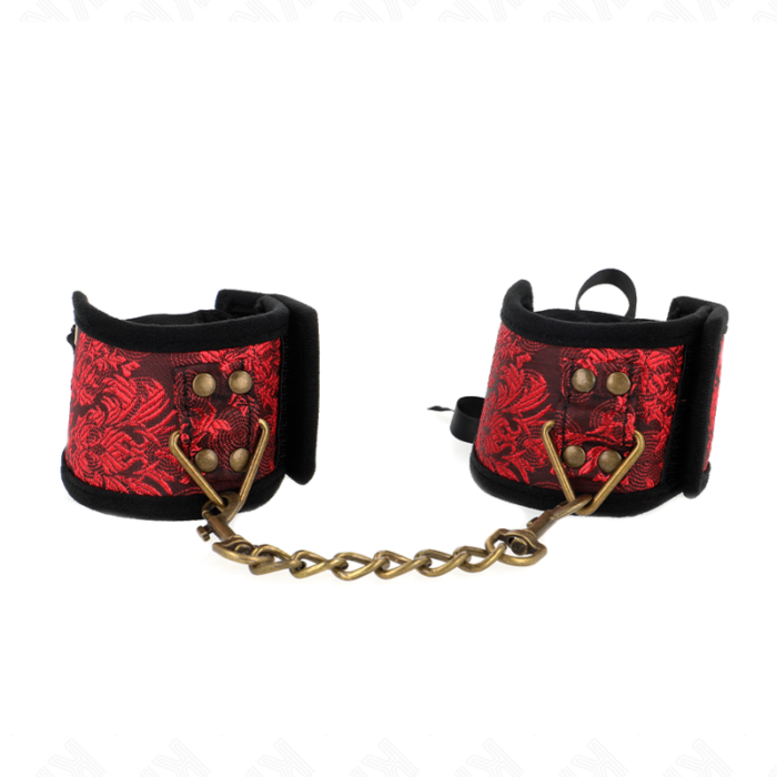 KINK - MUÑEQUERAS DISEÑO ESCÁNDALO ROJO-NEGRO DETALLE LAZO 24.5 CM X 6.5 CM - CandyHot - Foto 1