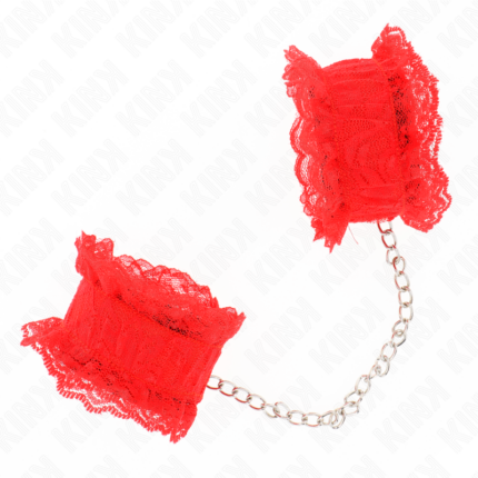 KINK - MUÑEQUERAS ELÁSTICAS DE ENCAJE ROJO - CandyHot - Foto 2