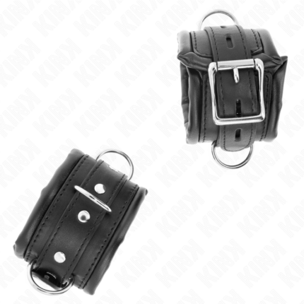 KINK - MUÑEQUERAS ESTILO HEAVY FORRO NEGRO AJUSTABLE 20-30 CM X 6 CM - CandyHot - Foto 2