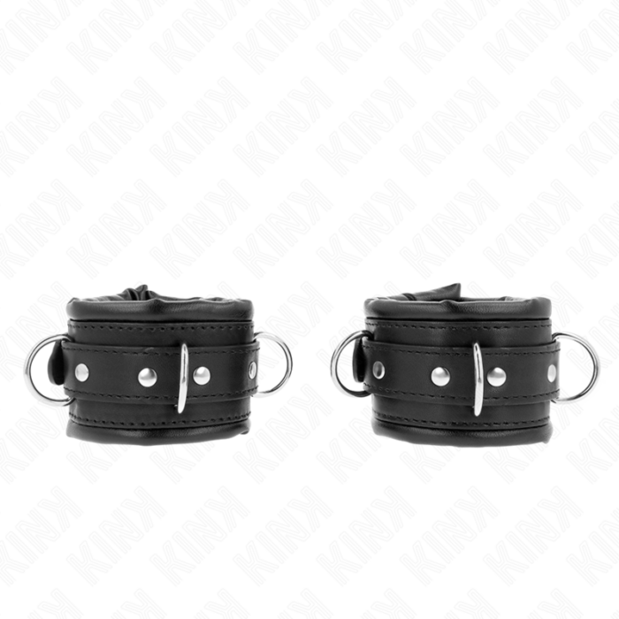 KINK - MUÑEQUERAS ESTILO HEAVY FORRO NEGRO AJUSTABLE 20-30 CM X 6 CM - CandyHot - Foto 1