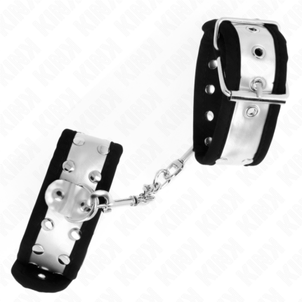 KINK - MUÑEQUERAS FINAS NEGRO / PLATEADO 30 X 4 CM - CandyHot - Foto 2