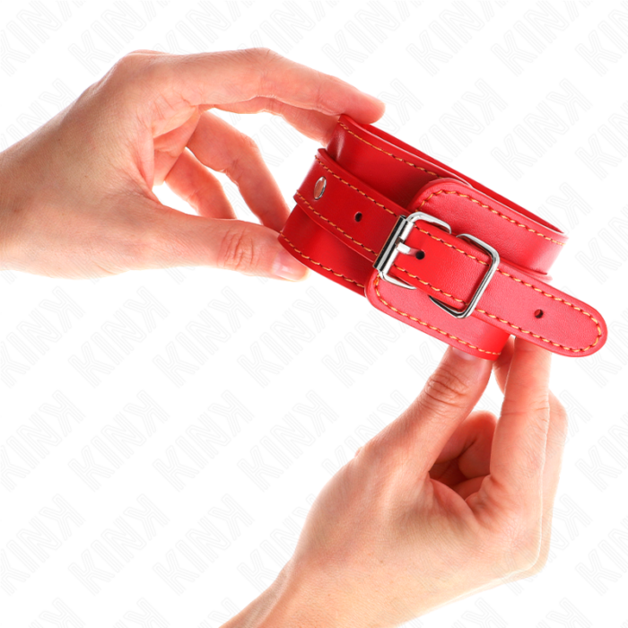 KINK - MUÑEQUERAS FINAS ROJO AJUSTABLE 21-33 CM - CandyHot - Foto 2