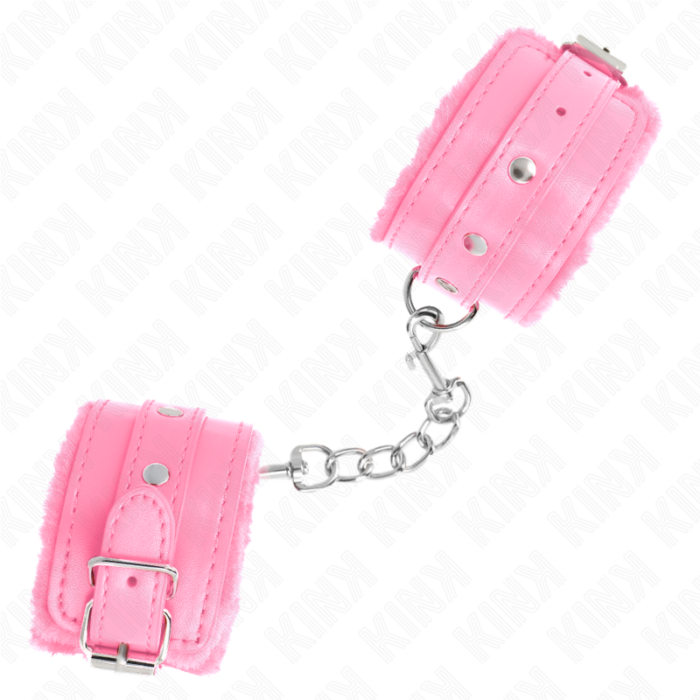 KINK - MUÑEQUERAS FORRADAS PREMIUM ROSA CON CORREA ROSA AJUSTABLE 17-29 CM X 6 CM - CandyHot - Foto 2