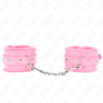 KINK - MUÑEQUERAS FORRADAS PREMIUM ROSA CON CORREA ROSA AJUSTABLE 17-29 CM X 6 CM - CandyHot - Foto 1