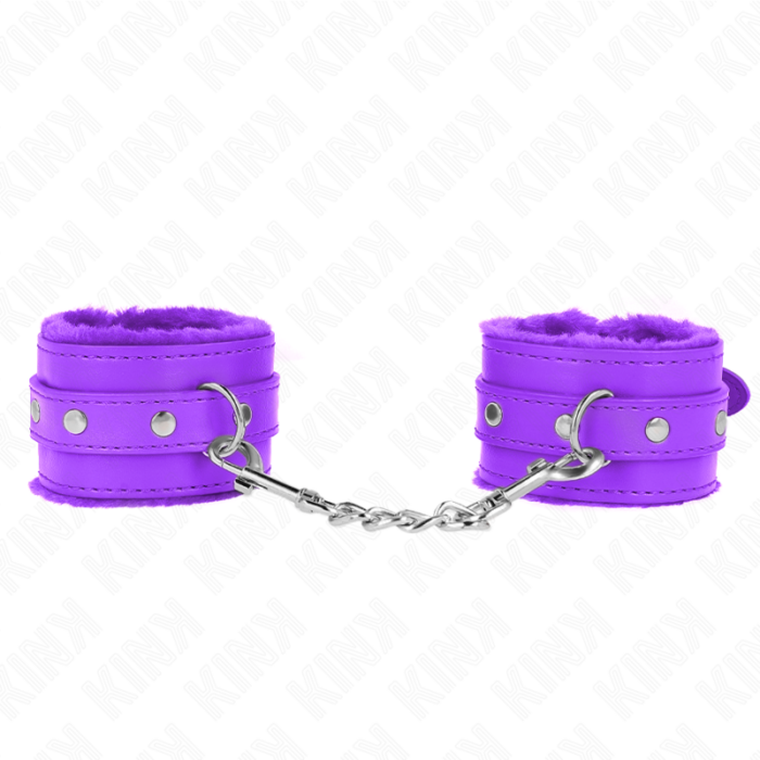 KINK - MUÑEQUERAS FORRADAS PREMIUM VIOLETA CON CORREA VIOLETA AJUSTABLE 17-29 CM X 6 CM - CandyHot - Foto 1