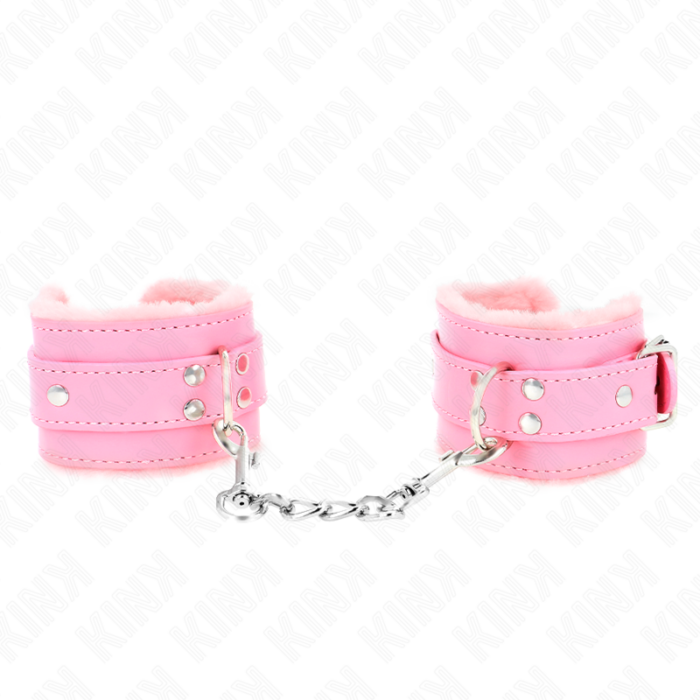 KINK - MUÑEQUERAS FORRADAS ROSA CON CORREA ROSA AJUSTABLE 20-29 CM X 5.5 CM - CandyHot - Foto 2