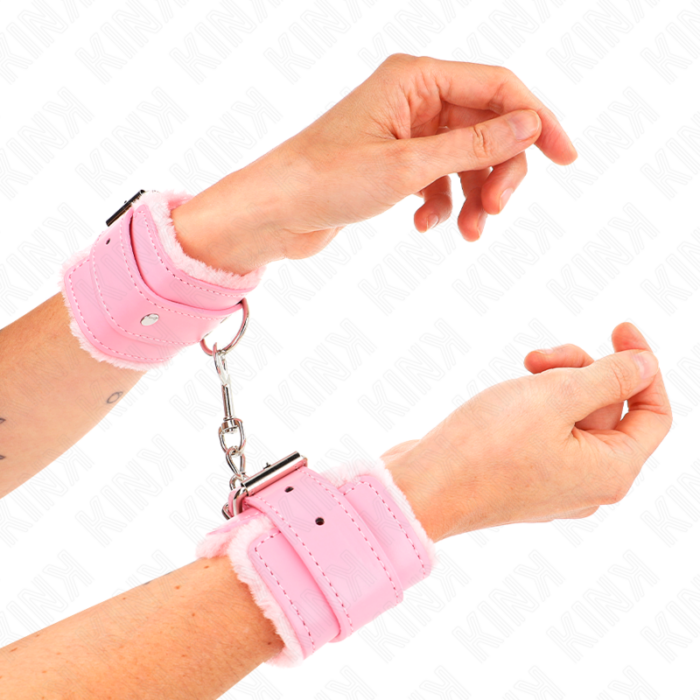KINK - MUÑEQUERAS FORRADAS ROSA CON CORREA ROSA AJUSTABLE 20-29 CM X 5.5 CM - CandyHot - Foto 3