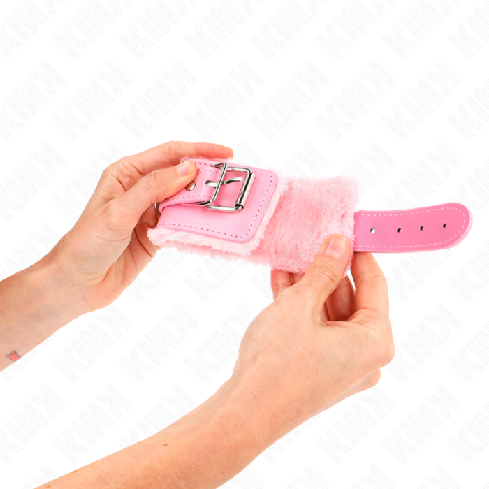 KINK - MUÑEQUERAS FORRADAS ROSA CON CORREA ROSA AJUSTABLE 20-29 CM X 5.5 CM - CandyHot - Foto 4
