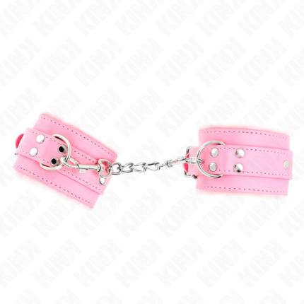 KINK - MUÑEQUERAS FORRADAS ROSA CON CORREA ROSA AJUSTABLE 20-29 CM X 5.5 CM - CandyHot - Foto 1