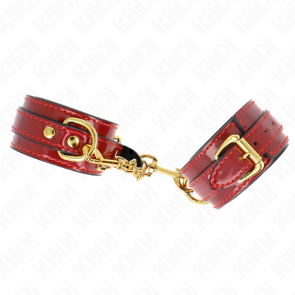KINK - MUÑEQUERAS JOANNA ANGEL ROJO AJUSTABLE CON CADENA DORADO 16.5-26 CM X 4 CM - CandyHot - Foto 2