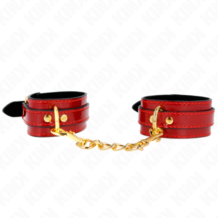KINK - MUÑEQUERAS JOANNA ANGEL ROJO AJUSTABLE CON CADENA DORADO 16.5-26 CM X 4 CM - CandyHot - Foto 1