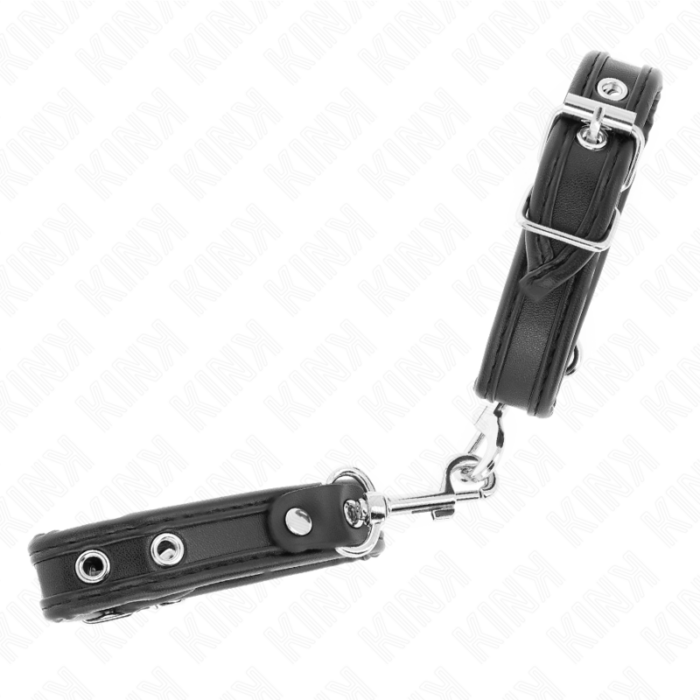 KINK - MUÑEQUERAS MINI NEGRO CON TACHUELAS AJUSTABLE 16-22 CM X 2 CM - CandyHot - Foto 2