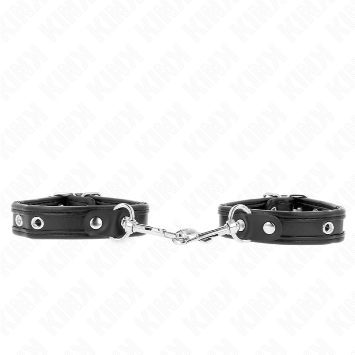 KINK - MUÑEQUERAS MINI NEGRO CON TACHUELAS AJUSTABLE 16-22 CM X 2 CM - CandyHot - Foto 1