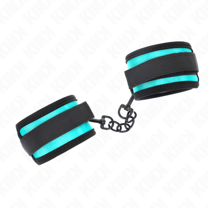 KINK - MUÑEQUERAS NEGRO-AZUL AJUSTABLE 18-32 CM X 5 CM - CandyHot - Foto 2