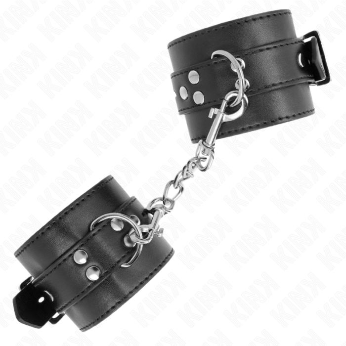 KINK - MUÑEQUERAS NEGRO CON CORREA NEGRO AJUSTABLE 17-28 CM X 6 CM - CandyHot - Foto 2