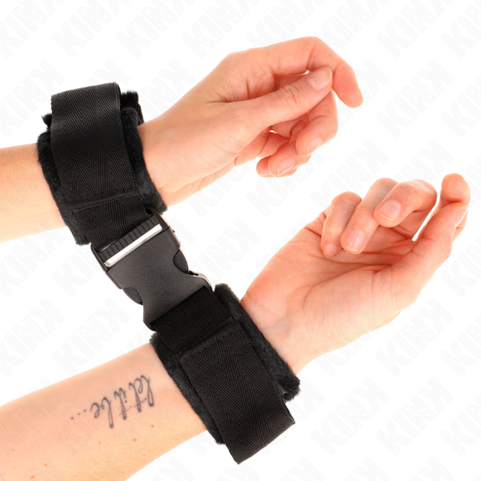 KINK - MUÑEQUERAS NYLON NEGRO MODELO 1 AJUSTABLE 25-35 CM X 6 CM - CandyHot - Foto 4