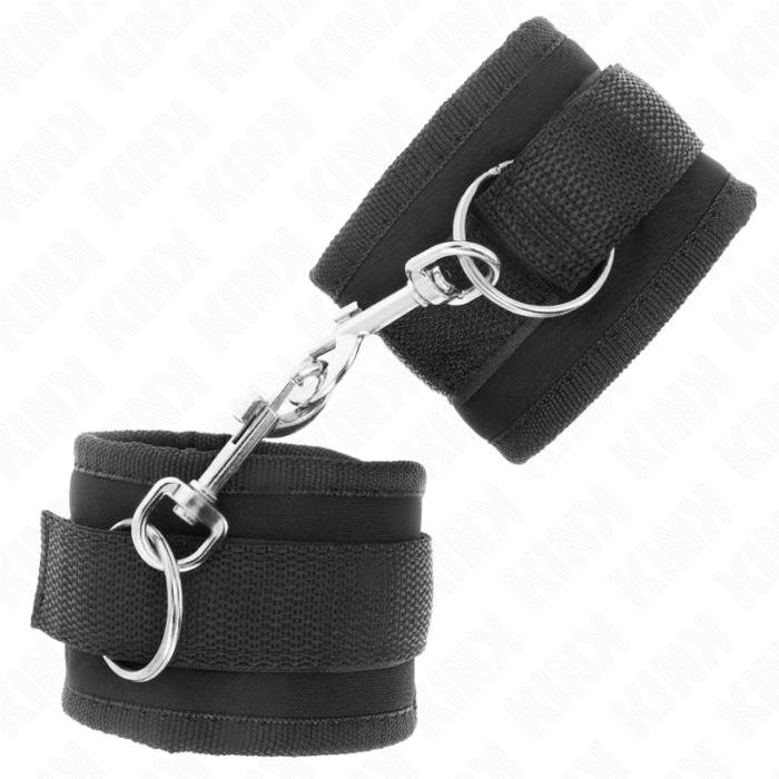 KINK - MUÑEQUERAS NYLON NEGRO MODELO 2 AJUSTABLE 18-35 CM X 6 CM - CandyHot - Foto 2