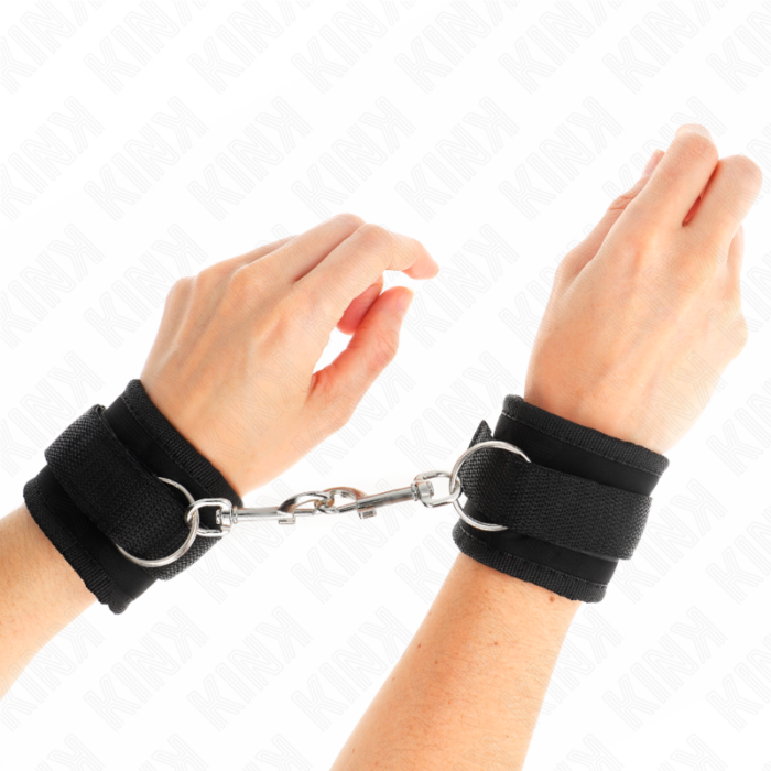 KINK - MUÑEQUERAS NYLON NEGRO MODELO 2 AJUSTABLE 18-35 CM X 6 CM - CandyHot - Foto 4