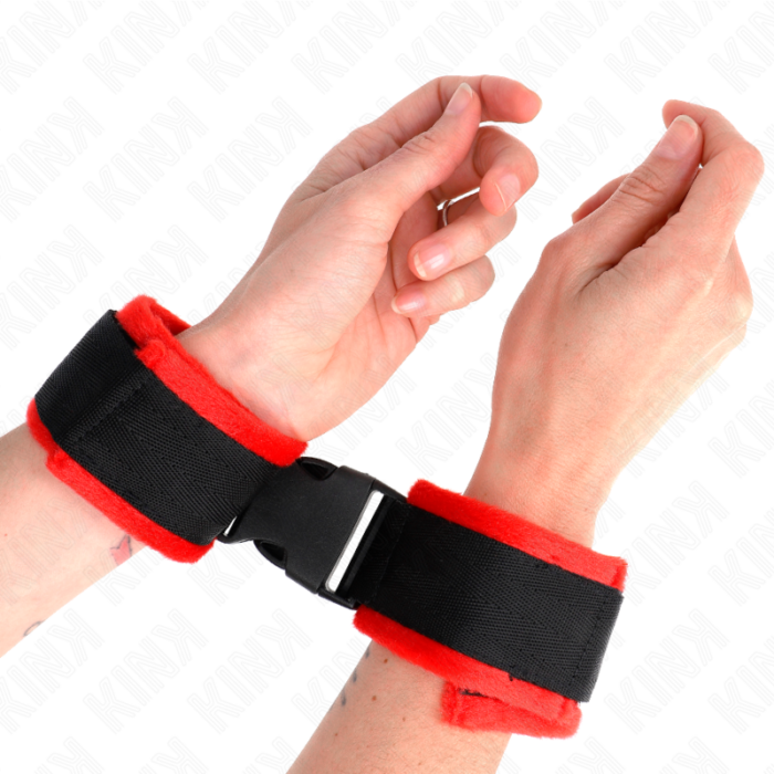 KINK - MUÑEQUERAS NYLON ROJO-NEGRO MODELO 1 AJUSTABLE 25-35 CM X 6 CM - CandyHot - Foto 4