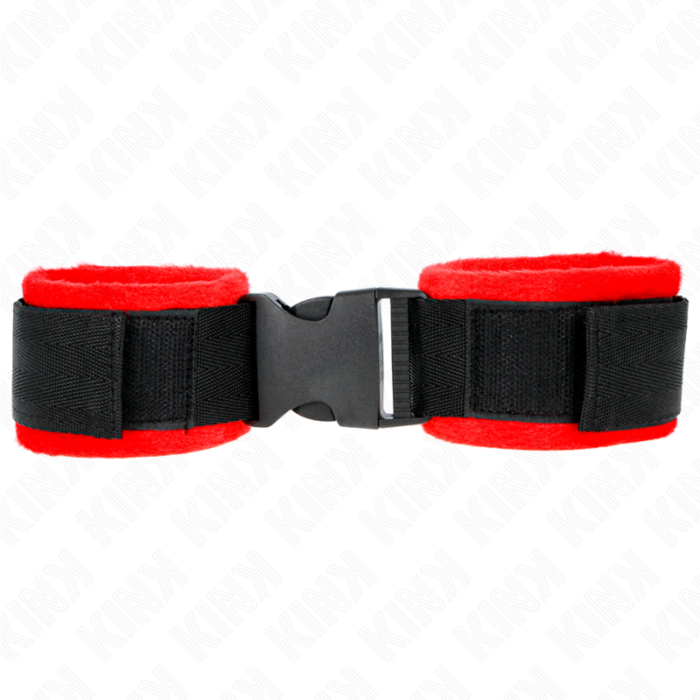 KINK - MUÑEQUERAS NYLON ROJO-NEGRO MODELO 1 AJUSTABLE 25-35 CM X 6 CM - CandyHot - Foto 1