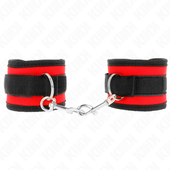 KINK - MUÑEQUERAS NYLON ROJO-NEGRO MODELO 2 AJUSTABLE 18-35 CM X 6 CM - CandyHot - Foto 1