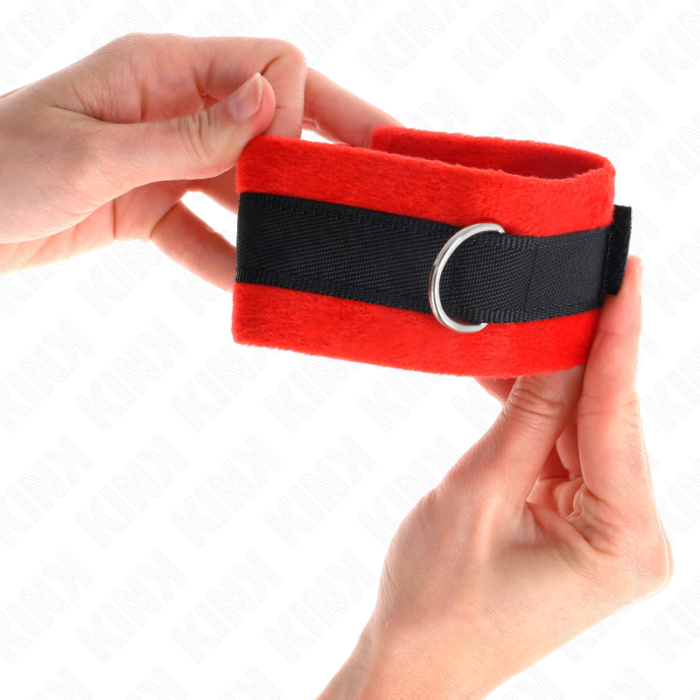 KINK - MUÑEQUERAS PARA PRINCIPIANTES NEGRO-ROJO 30 X 7 CM - CandyHot - Foto 3