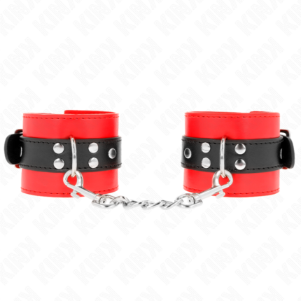KINK - MUÑEQUERAS ROJO CON CORREA NEGRO AJUSTABLE 17-28 CM X 6 CM - CandyHot - Foto 1