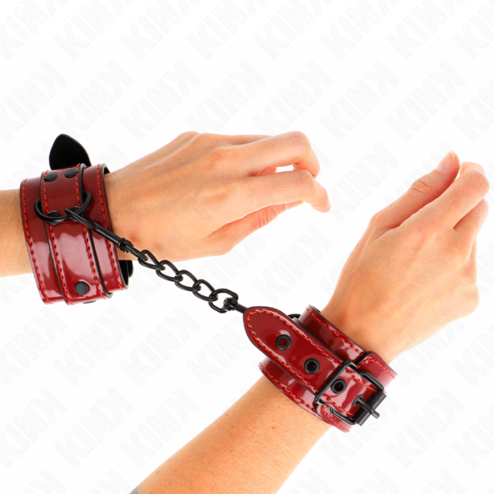 KINK - MUÑEQUERAS ROJO OSCURO 23 X 5 CM - CandyHot - Foto 4