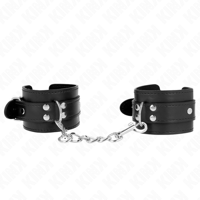 KINK - MUÑEQUERAS SENCILLAS NEGRO AJUSTABLE 20-23 CM X 5.5 CM - CandyHot - Foto 1