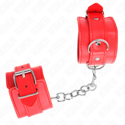 KINK - MUÑEQUERAS SENCILLAS ROJO AJUSTABLE 20-23 CM X 5.5 CM - CandyHot - Foto 2