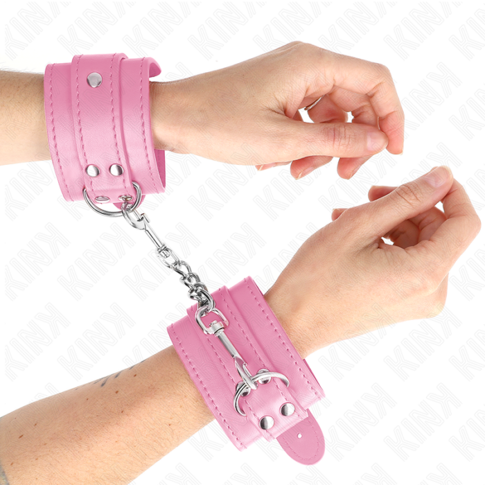 KINK - MUÑEQUERAS SENCILLAS ROSA AJUSTABLE 20-23 CM X 5.5 CM - CandyHot - Foto 4