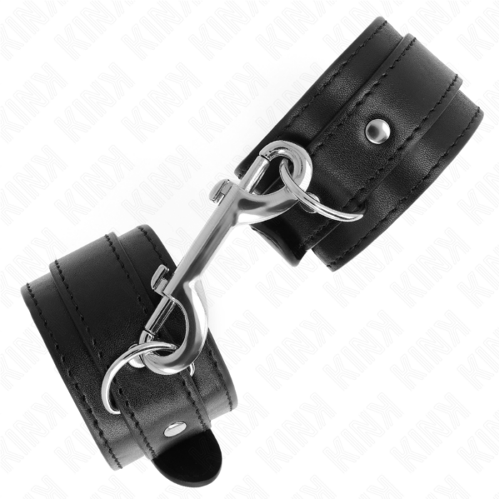 KINK - MUÑEQUERAS SIMPLES CON FILA DE REMACHES NEGRO AJUSTABLE 17-28 CM X 5 CM - CandyHot - Foto 2
