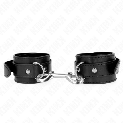 KINK - MUÑEQUERAS SIMPLES CON FILA DE REMACHES NEGRO AJUSTABLE 17-28 CM X 5 CM - CandyHot - Foto 1