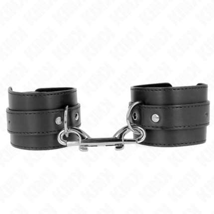 KINK - MUÑEQUERAS SIMPLES CON FILA DE REMACHES Y HEBILLA GRANDE NEGRO AJUSTABLE 17-28 CM X 5 CM - CandyHot - Foto 1