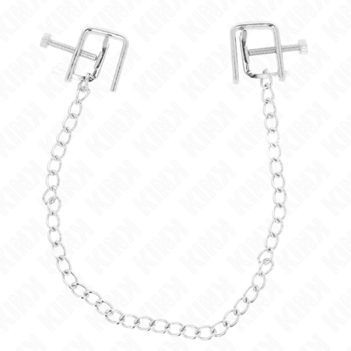 KINK - PINZAS PARA PEZONES COMPRESORA TORNILLO DE BANCO CON CADENA 30 CM - CandyHot - Foto 1