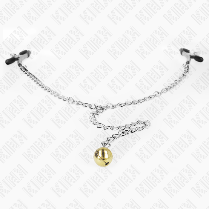 KINK - PINZAS PARA PEZONES CON CAMPANA DORADO Y CADENA 30 CM - CandyHot - Foto 3