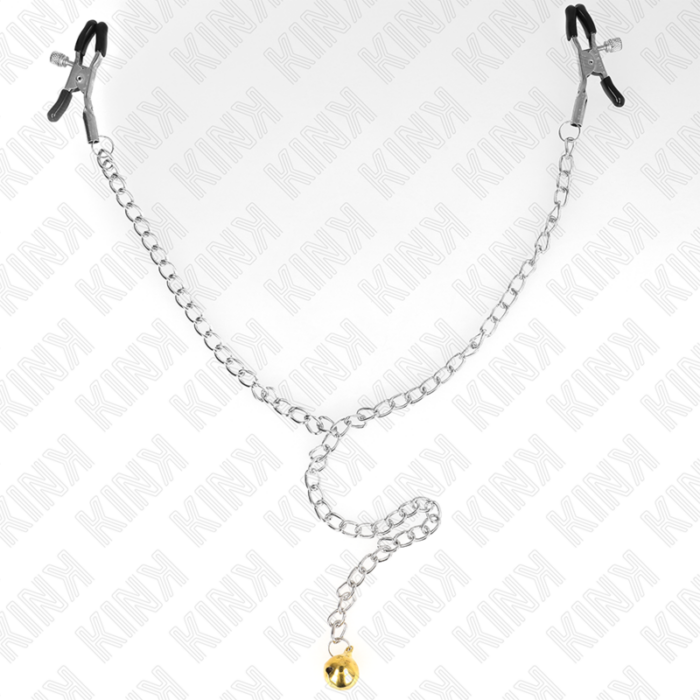 KINK - PINZAS PARA PEZONES CON CAMPANA DORADO Y CADENA 30 CM - CandyHot - Foto 4