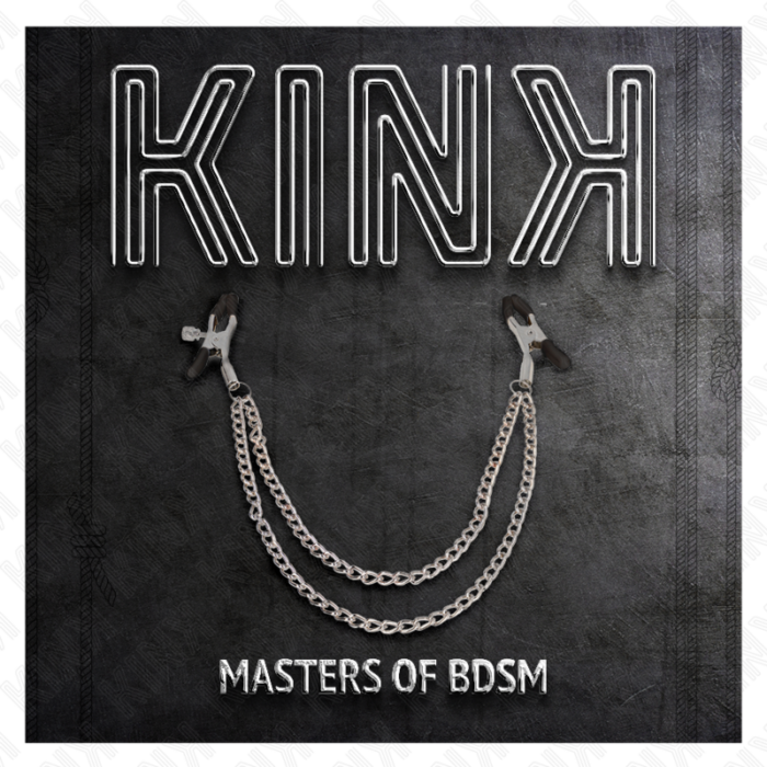 KINK - PINZAS PARA PEZONES CON DOBLE CADENA GRUESA PLATEADO 20/23 CM - CandyHot - Foto 5