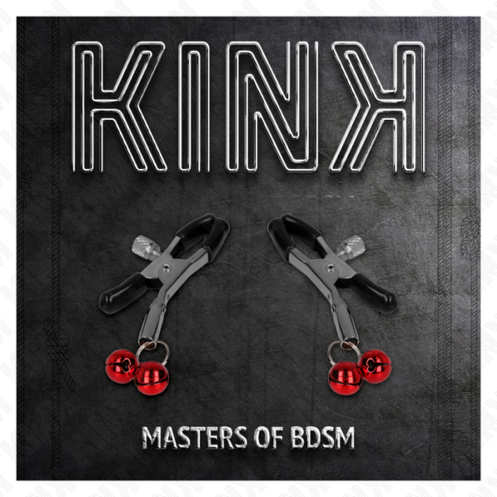 KINK - PINZAS PARA PEZONES CON DOBLE CAMPANILLA ROJO 6 CM - CandyHot - Foto 5
